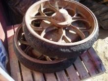 2 Vintage Truck Tyres